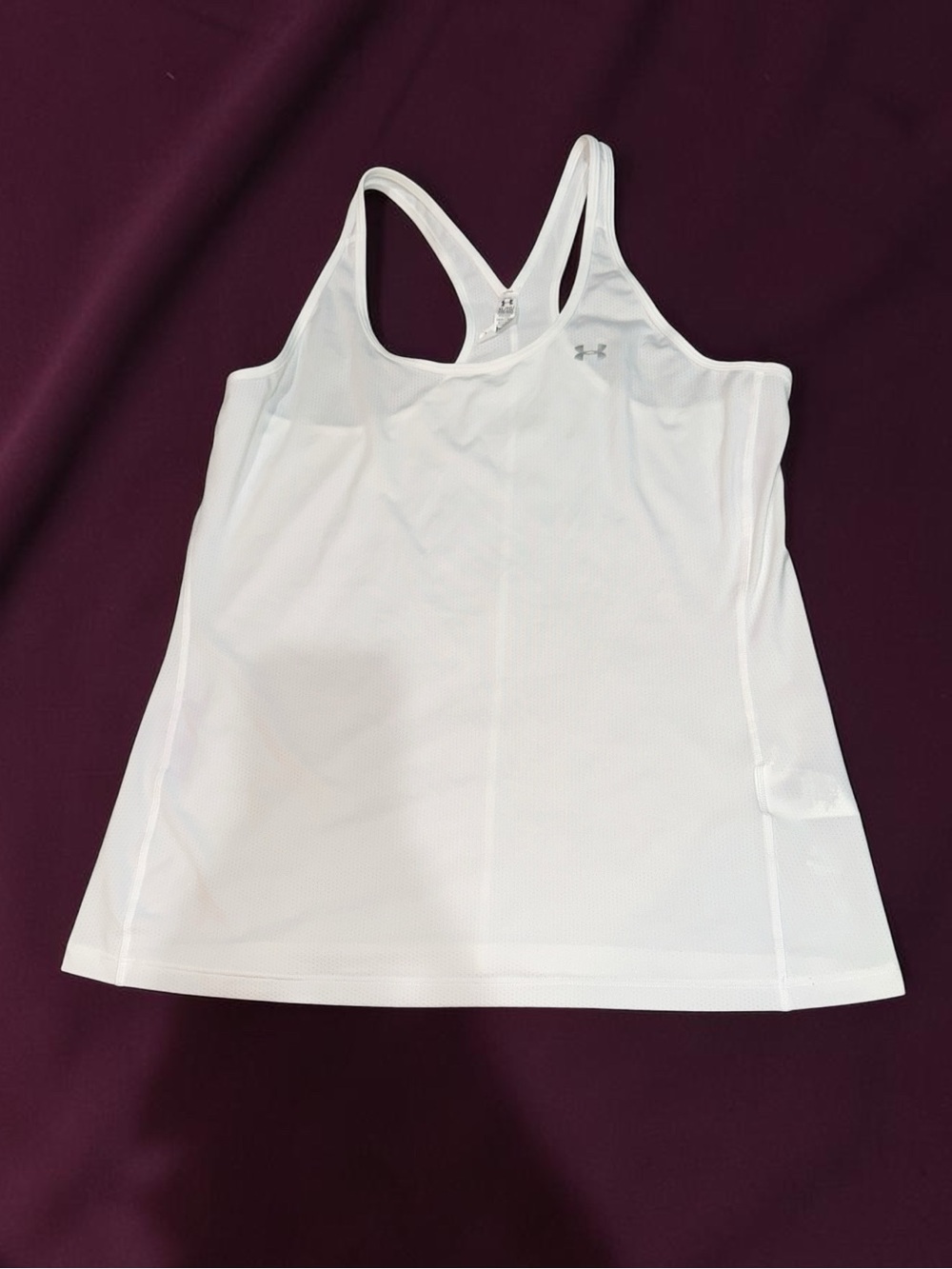 Under Armour White Mesh Racerback Performance Tank (XL) Womenโs